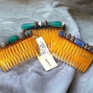 Set of 3 1990’s Hair Comb Decorative Beaded Ann Cichon Dallas NWT